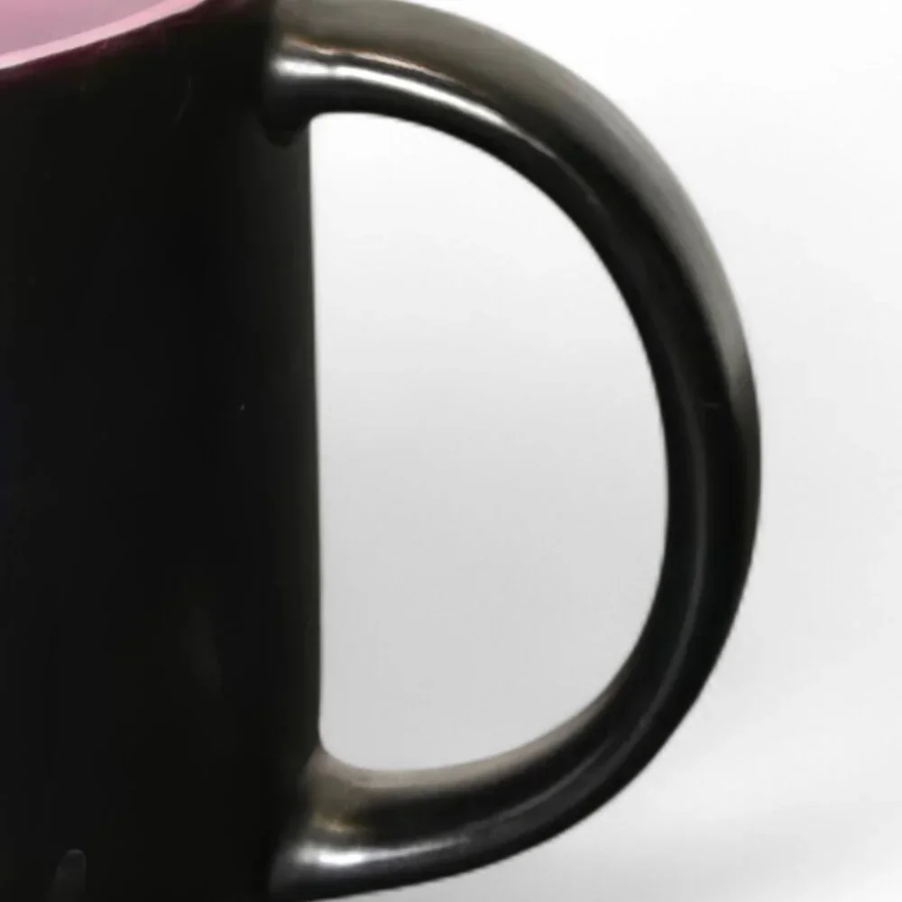 Cute Cat Coffee Mug Own Your Meowgic Black Pink Ceramic Cat Lover Cup